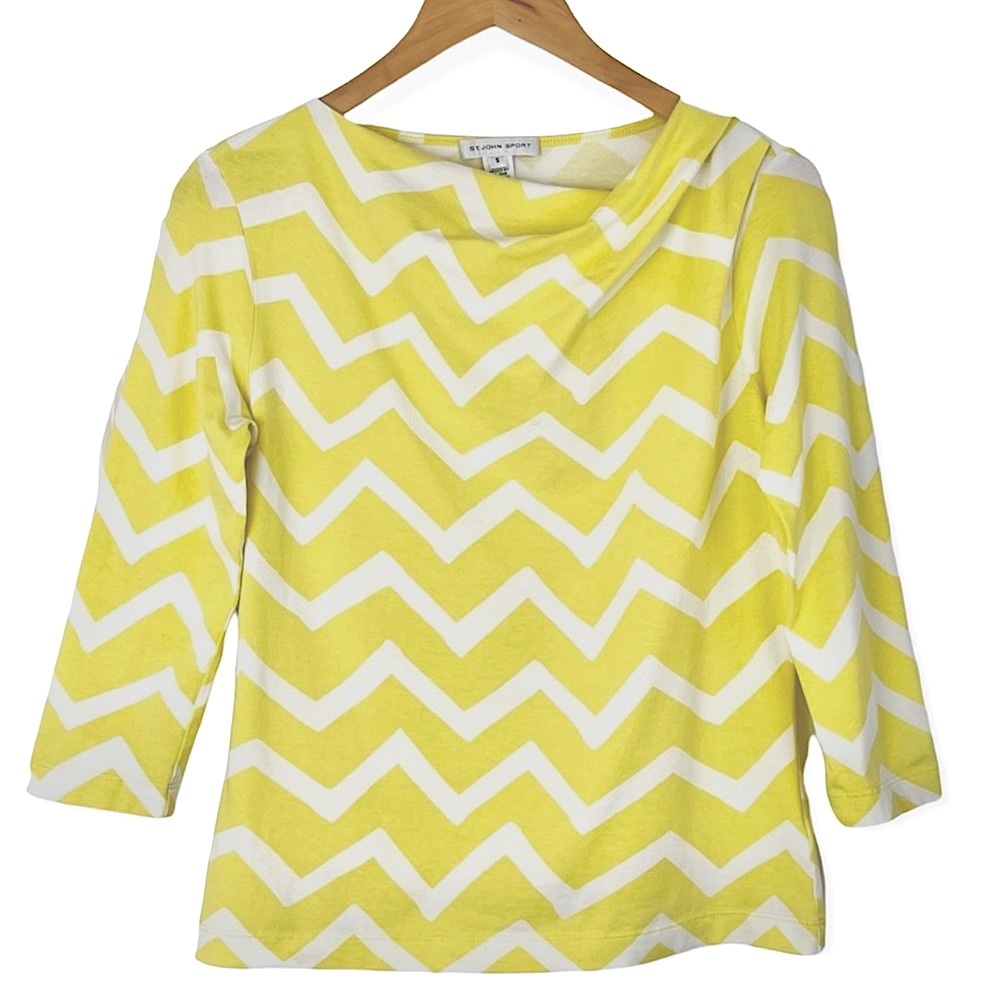 St. John Sport Chevron Print Top